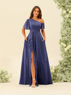 Fiamma Dusty Blue back view bridesmaid dress