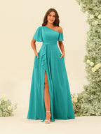 Fiamma Turquoise back view bridesmaid dress