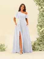 Fiamma White front view bridesmaid dress