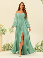 Penelope Mint Green front view bridesmaid dress