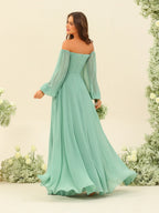 Penelope Mint Green back view bridesmaid dress