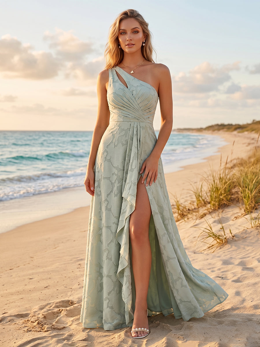Giselle Sage Green front view bridesmaid dress