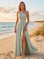Giselle Sage Green front view bridesmaid dress
