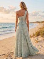 Giselle Sage Green back view bridesmaid dress