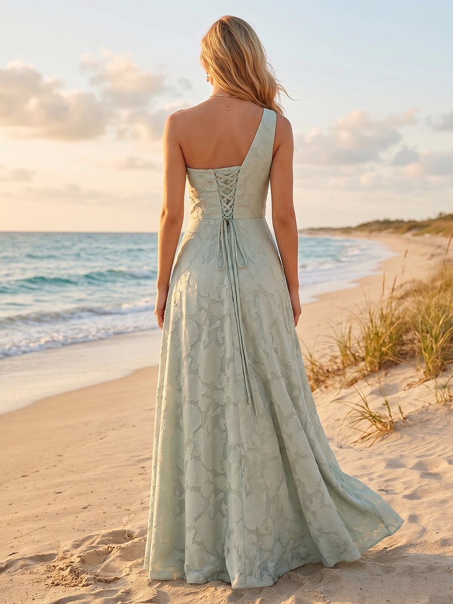 Giselle Sage Green back view bridesmaid dress