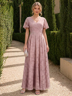 Selene Dusty Rose front view bridesmaid dress