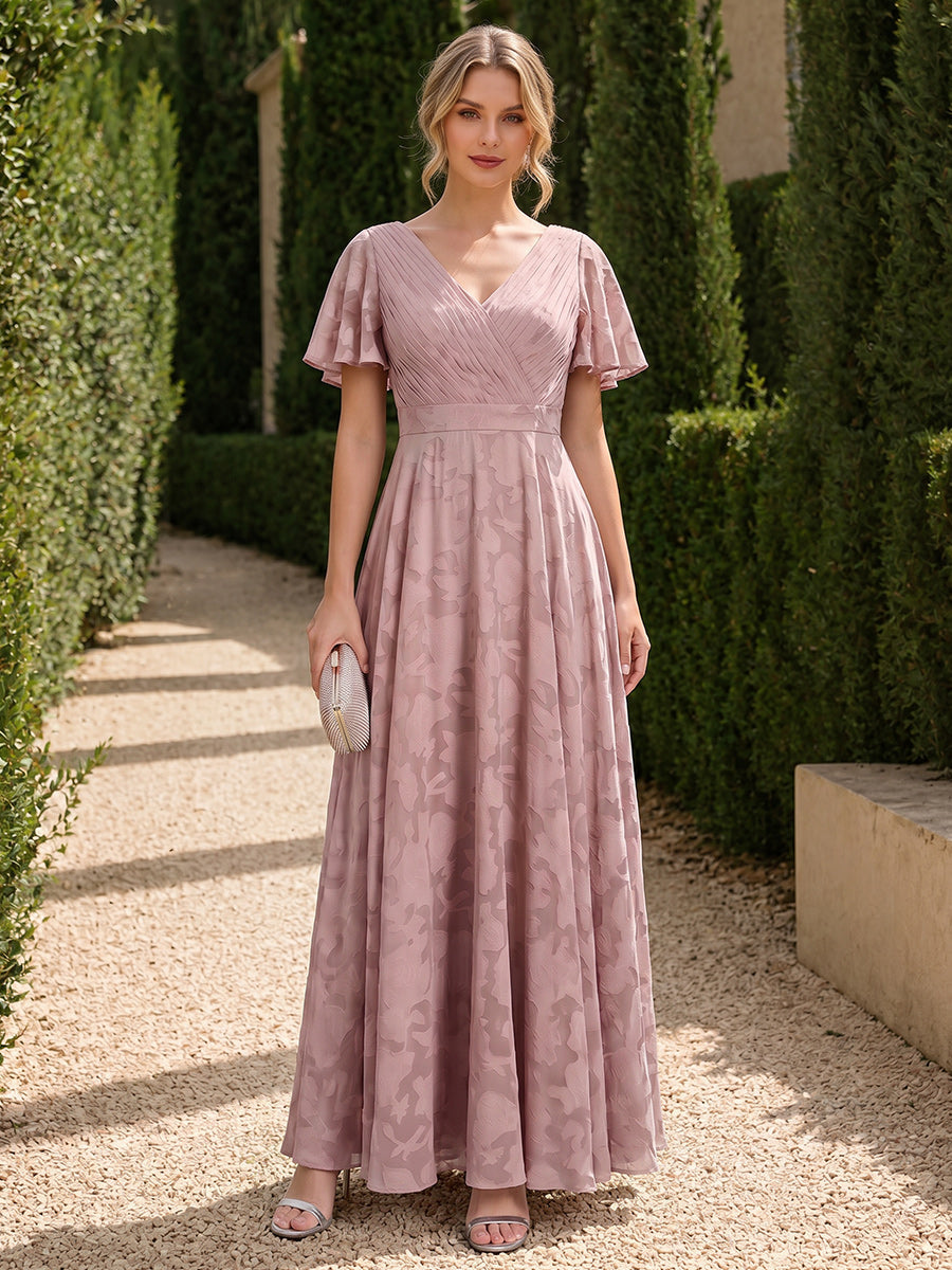 Selene Dusty Rose front view bridesmaid dress