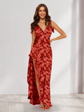 Genevieve Lake Red front view wedding guest dress