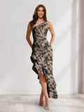 Yvette Brown front view wedding guest dress