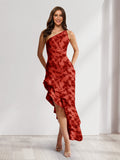 Yvette Red front view wedding guest dress