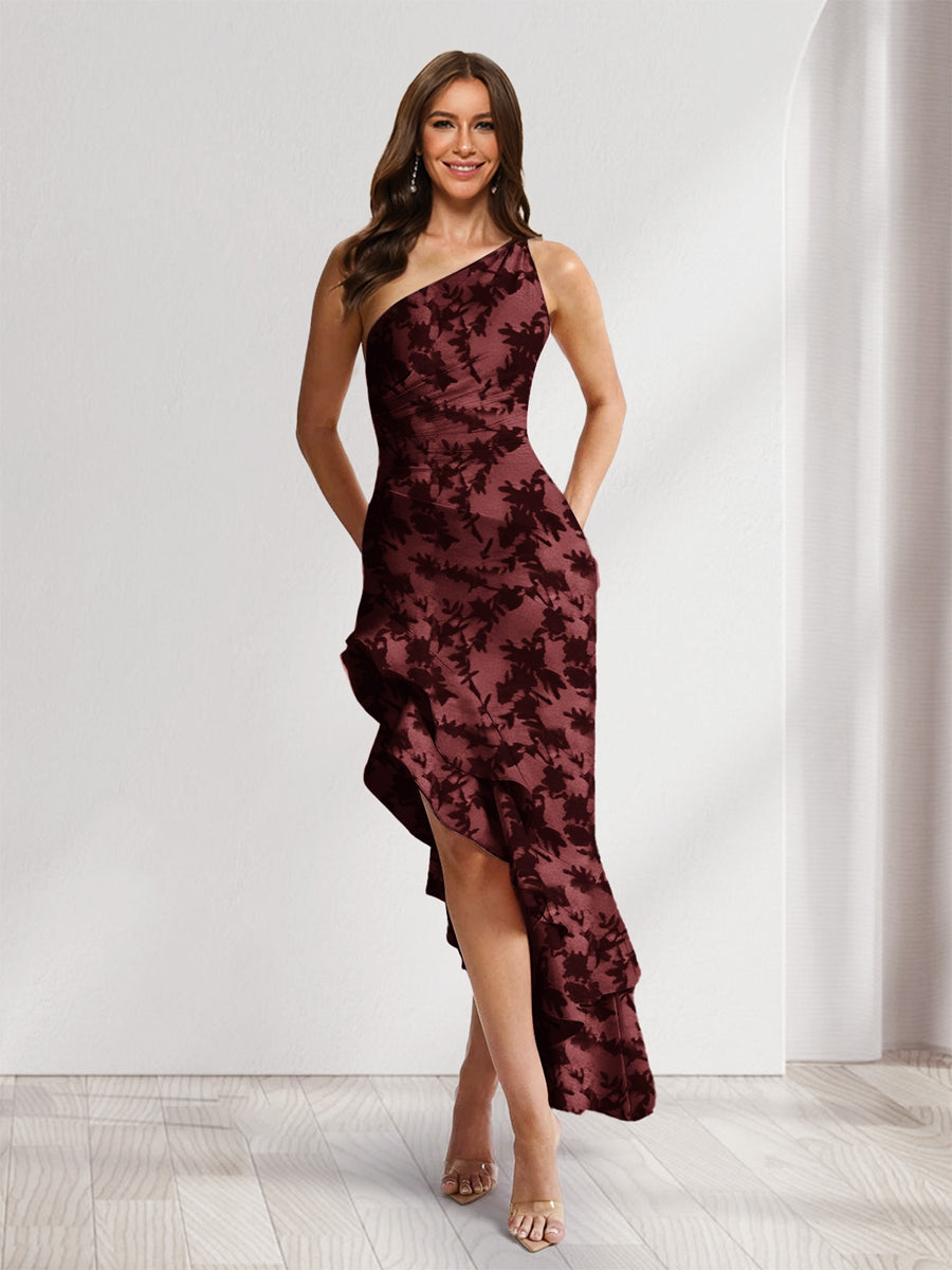 Yvette Burgundy back view wedding guest dress