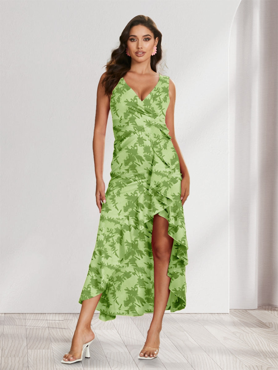 Celestine Bloom Sage Green front view wedding guest dress