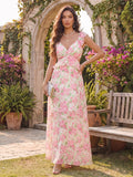 Willa Rose Pink front view wedding guest dress