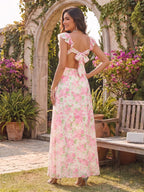 Willa Rose Pink back view wedding guest dress
