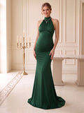 Yvette Pearl Hunter Green front view wedding guest dress