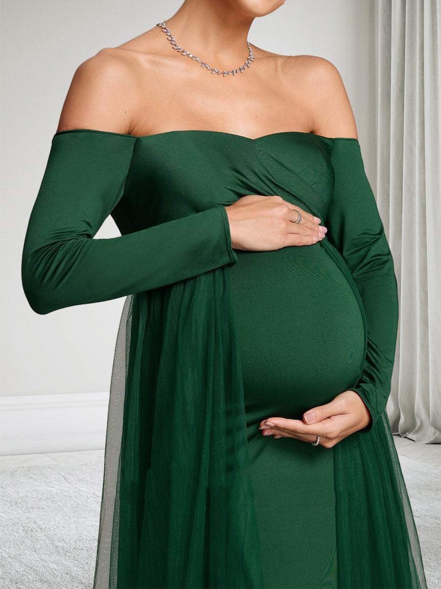 Theodora Muse Hunter Green side view wedding guest dress