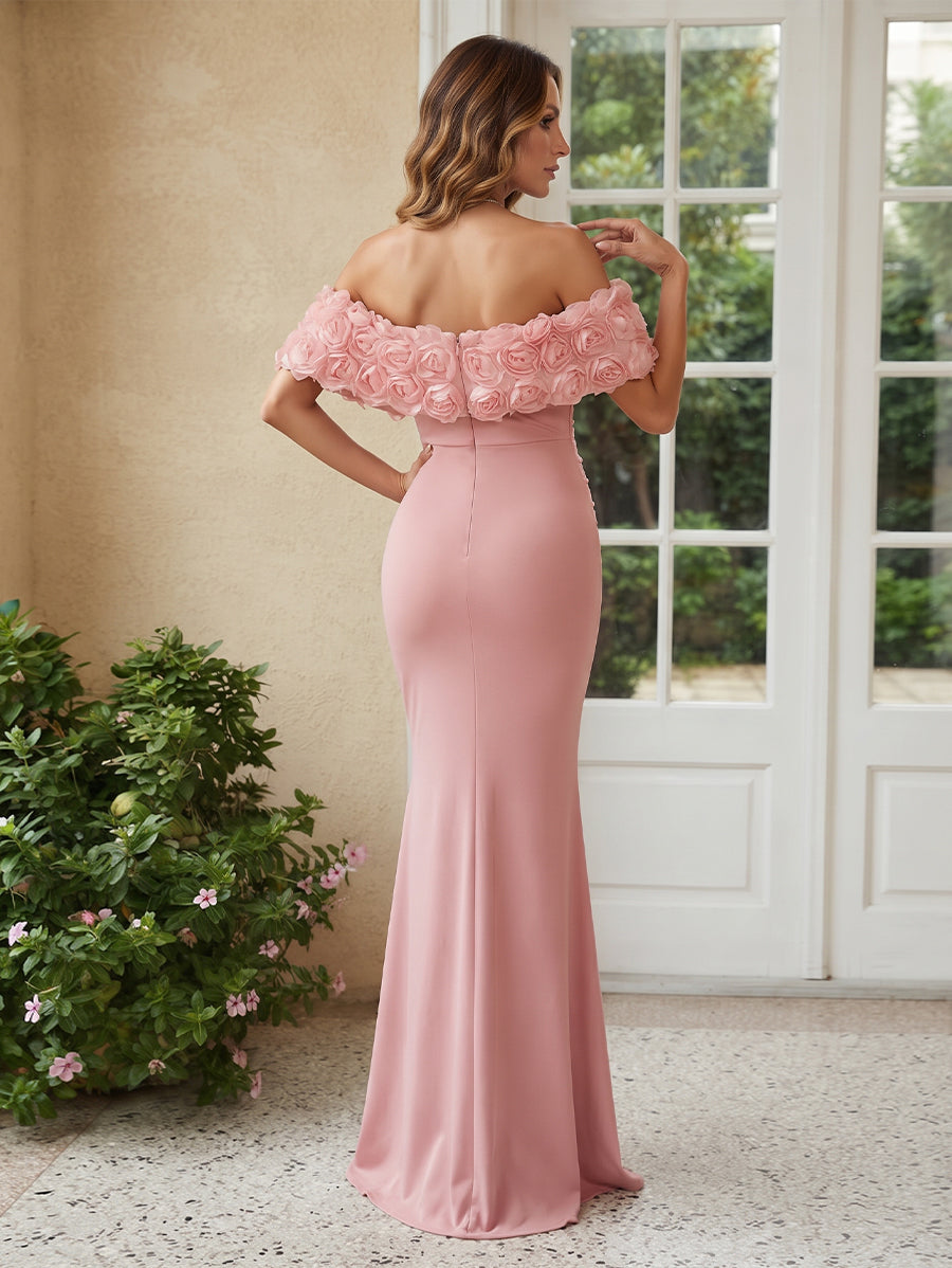 Delphine Pearl Blush back view wedding guest dress