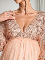 Ilaria Rose Champagne bodice detail wedding guest dress