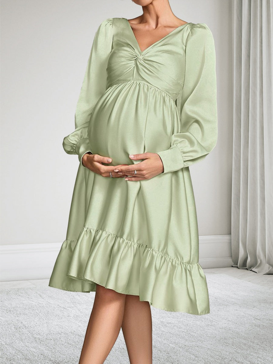 Kestrel Bloom Sage Green side view wedding guest dress