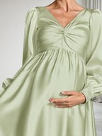 Kestrel Bloom Sage Green bodice detail wedding guest dress