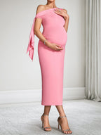 Noelle Pearl Rose Pink side view wedding guest dress