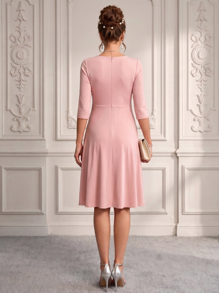 Helena Dove Pearl Pink back view wedding guest dress