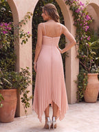 Jessamine Vale Pearl Pink back view wedding guest dress