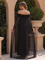 Penelope Fern Black back view wedding guest dress
