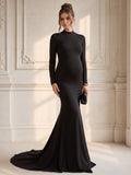 Quintessa Rose Black front view wedding guest dress