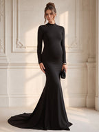 Quintessa Rose Black front view wedding guest dress
