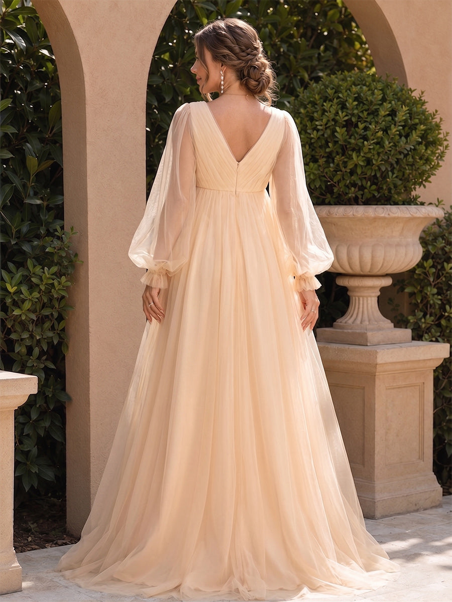 Sabine Wren Gold back view wedding guest dress