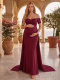 Beatrice Rose Burgundy front view wedding guest dress