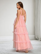 Juliana Cove Rose Pink back view wedding guest dress