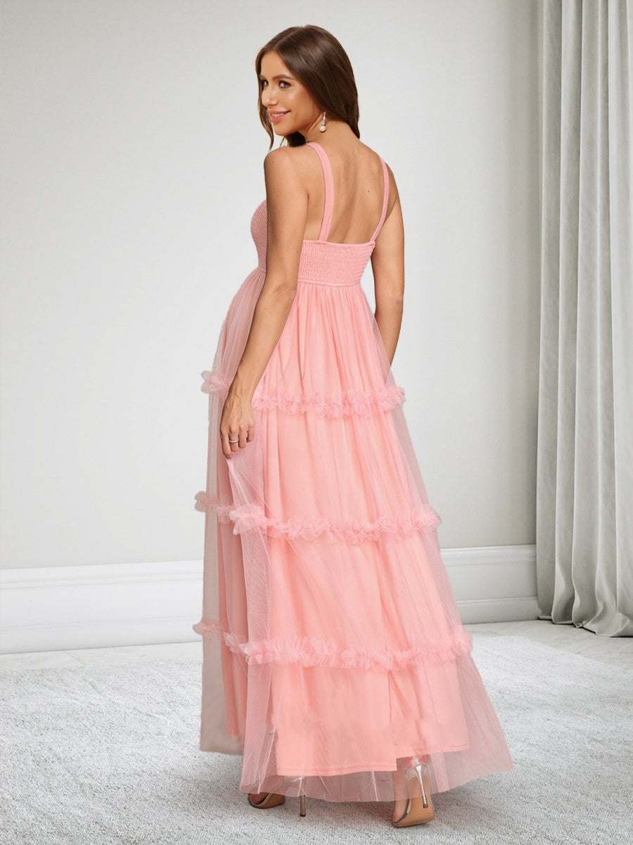 Juliana Cove Rose Pink back view wedding guest dress