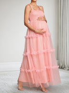 Juliana Cove Rose Pink side view wedding guest dress