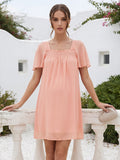 Melisande Vale Rose Pink front view wedding guest dress