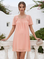 Melisande Vale Rose Pink front view wedding guest dress