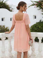Melisande Vale Rose Pink back view wedding guest dress