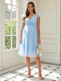 Natalia Wren Sky Blue front view wedding guest dress