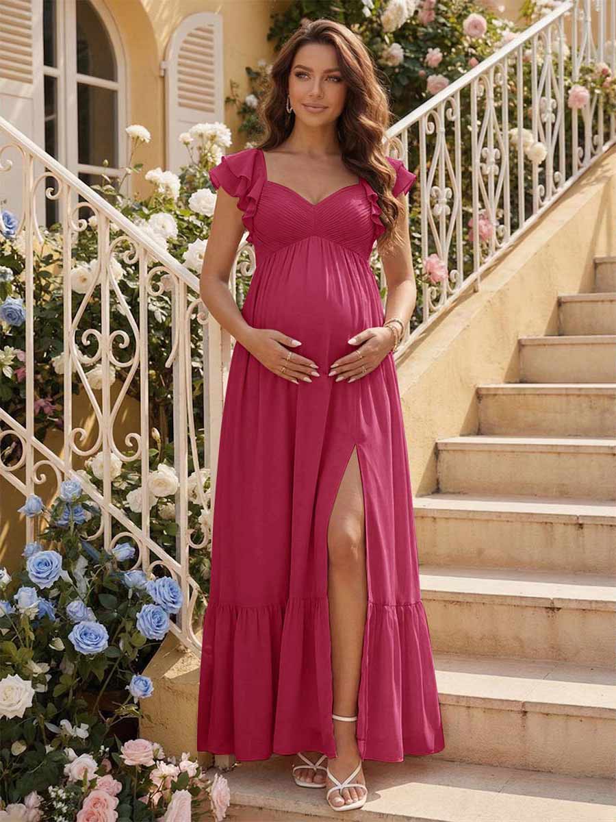 Theodora Fuchsia front view bridesmaid dress