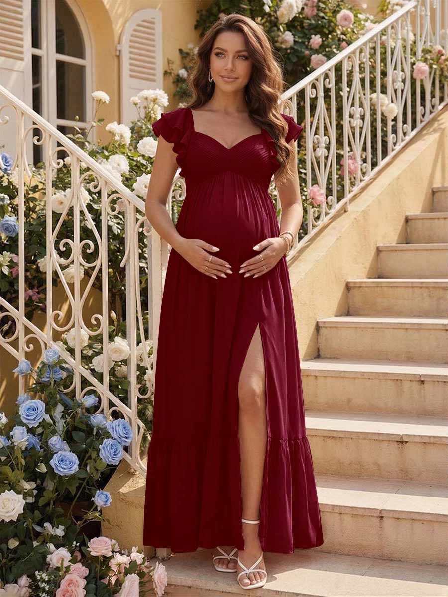 Theodora Burgundy back view bridesmaid dress