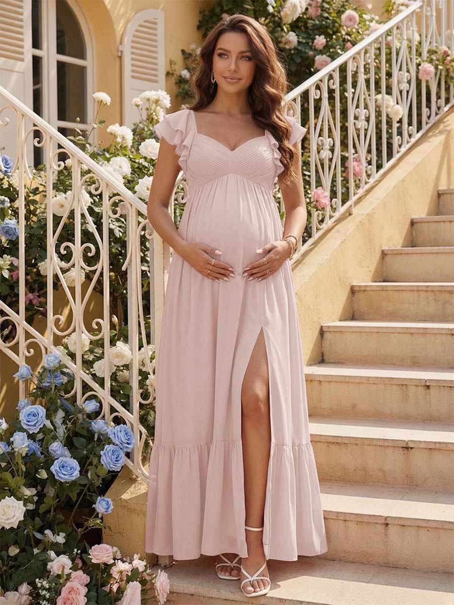 Theodora Pearl Pink back view bridesmaid dress