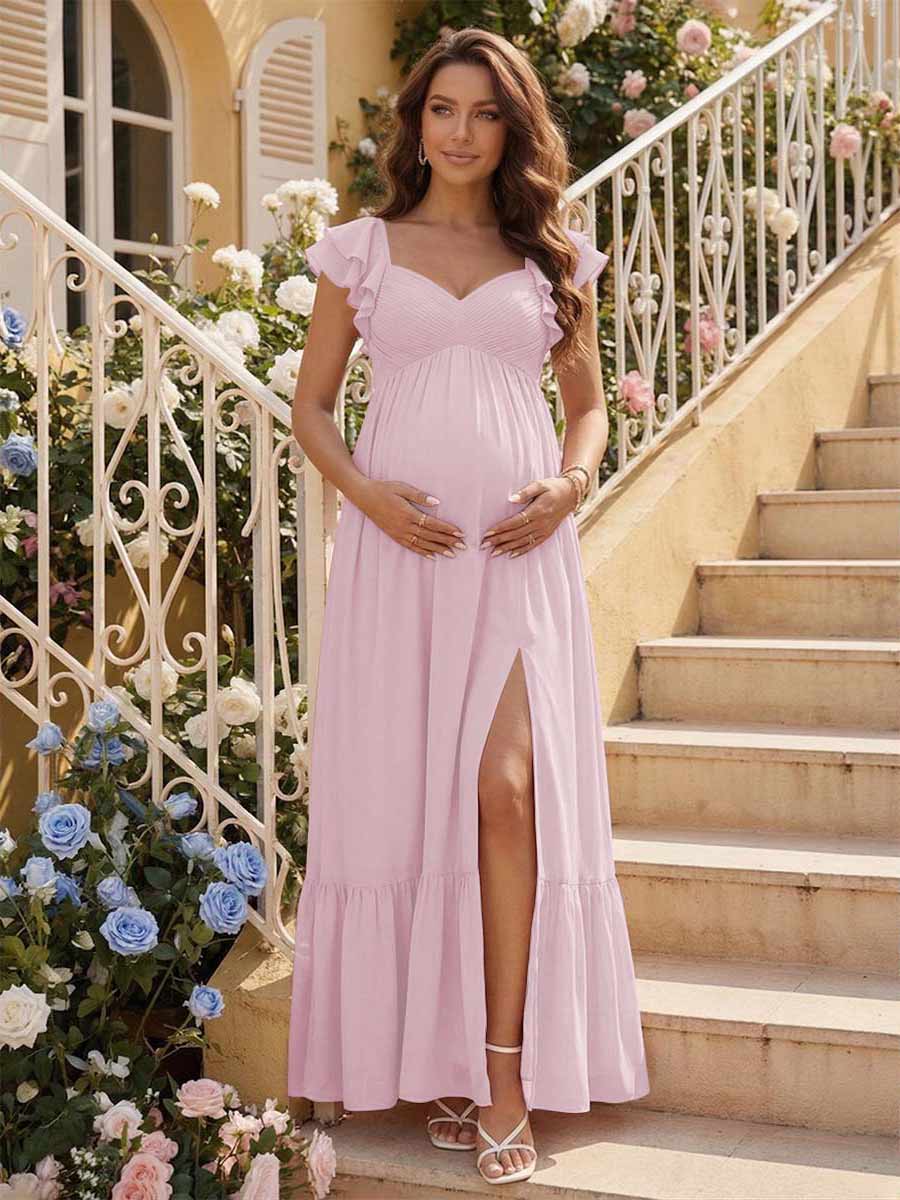 Theodora Rose Pink front view bridesmaid dress