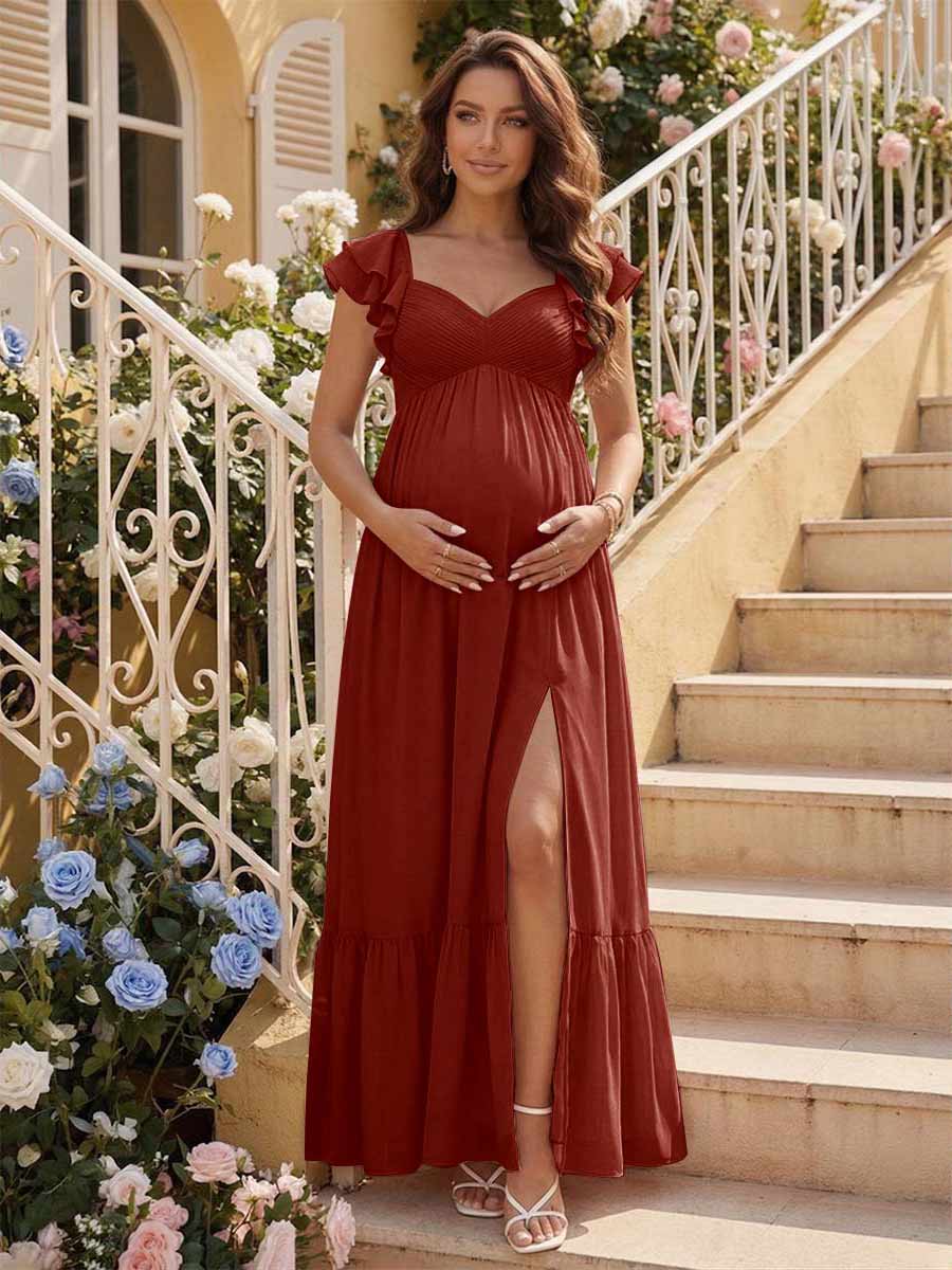 Theodora Rust front view bridesmaid dress