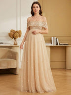 Melisande Joy Nude front view wedding guest dress