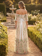 Prudence Beige back view wedding guest dress