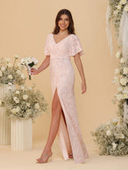 Amoret Pearl Pink detail view 8 wedding guest dress