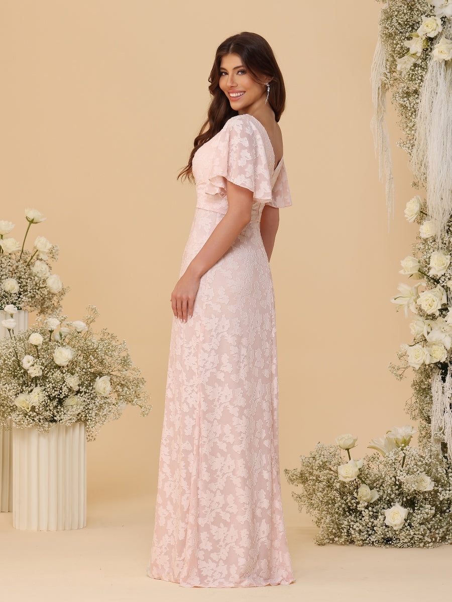 Amoret Pearl Pink hem detail wedding guest dress