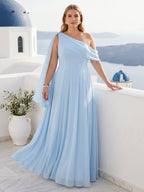Paloma Sky Blue front view bridesmaid dress