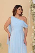 Paloma Sky Blue fabric detail bridesmaid dress